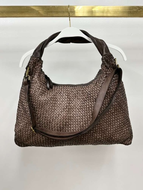 Milio Milano Handbags - (L003-CHO) INTRECCIATO (BRAIDED) SHOULDER BAG